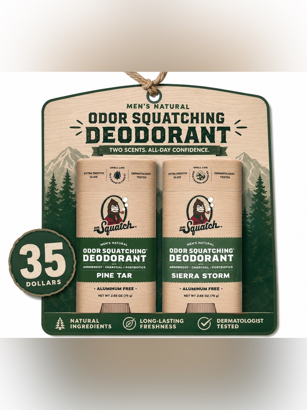 Dr. Squatch Men’s Odor Squatching Deodorant Duo - Green